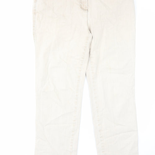 Bonita Womens Beige Cotton Straight Jeans Size 14 L29 in Regular Zip
