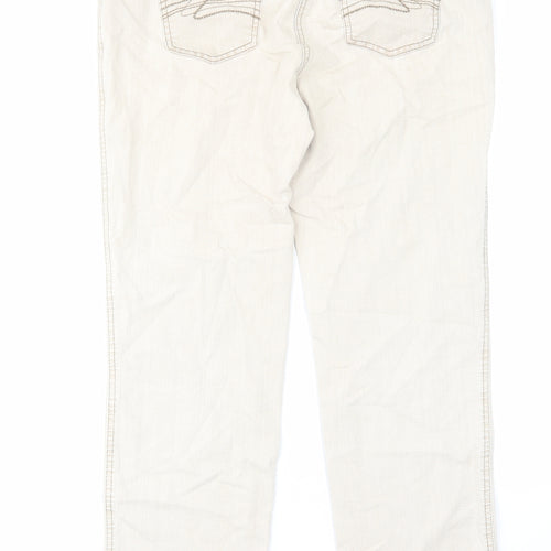Bonita Womens Beige Cotton Straight Jeans Size 14 L29 in Regular Zip