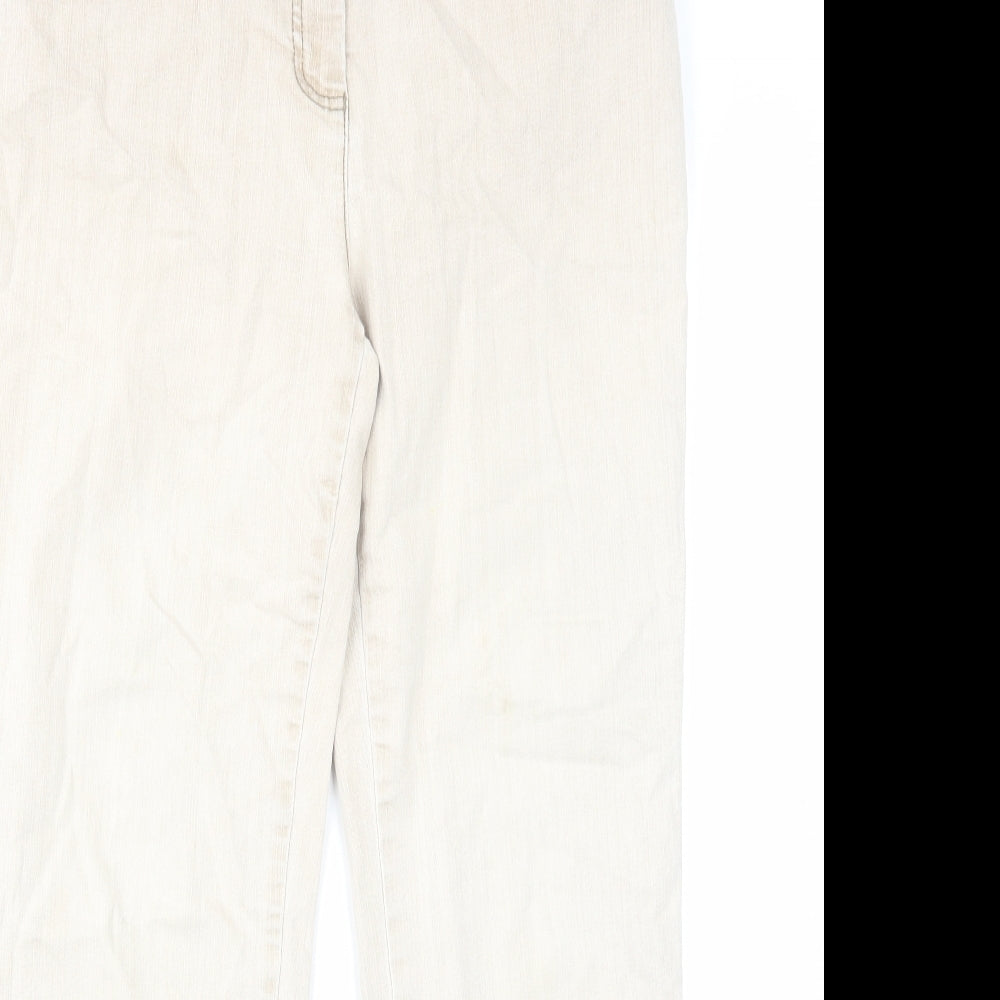 Bonita Womens Beige Cotton Straight Jeans Size 14 L29 in Regular Zip
