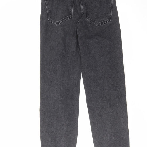 Stradivarius Womens Black Cotton Straight Jeans Size 8 L27 in Regular Zip