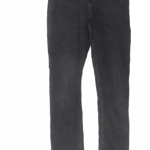 Marks and Spencer Girls Black Cotton Skinny Jeans Size 10-11 Years Regular Zip