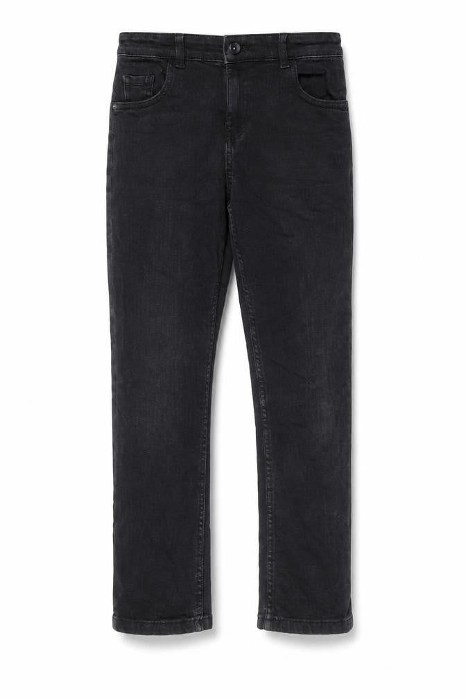 Marks and Spencer Girls Black Cotton Skinny Jeans Size 10-11 Years Regular Zip
