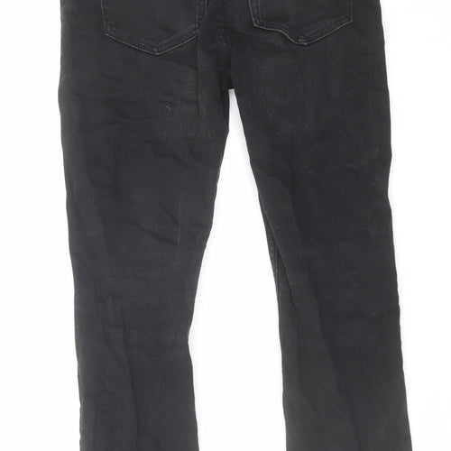 Marks and Spencer Girls Black Cotton Skinny Jeans Size 10-11 Years Regular Zip