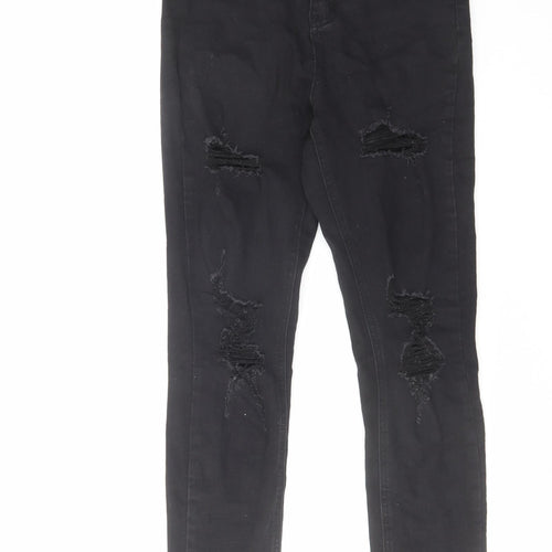 Missguided Womens Black Cotton Skinny Jeans Size 6 L27 in Regular Zip