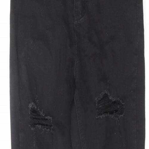 Missguided Womens Black Cotton Skinny Jeans Size 6 L27 in Regular Zip