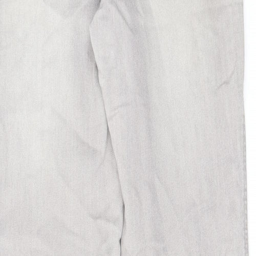 NEXT Womens Grey Cotton Skinny Jeans Size 10 L31 in Regular Zip