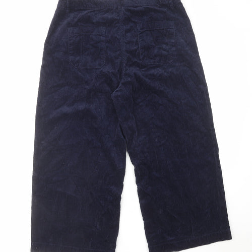 Fat Face Womens Blue Cotton Trousers Size 14 L24 in Regular Zip