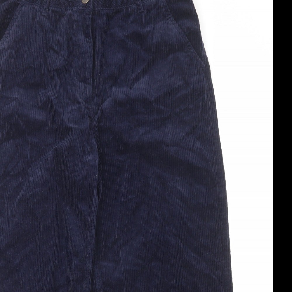 Fat Face Womens Blue Cotton Trousers Size 14 L24 in Regular Zip