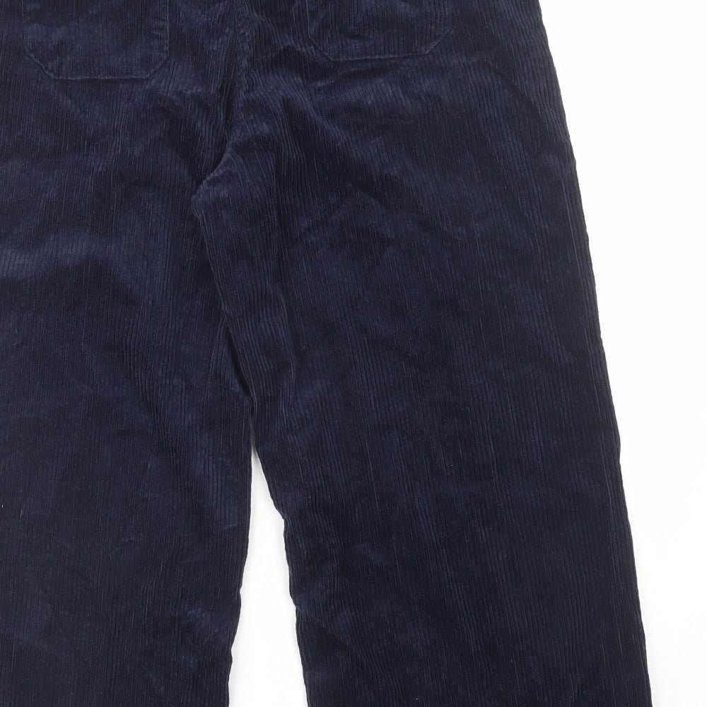 Fat Face Womens Blue Cotton Trousers Size 14 L24 in Regular Zip