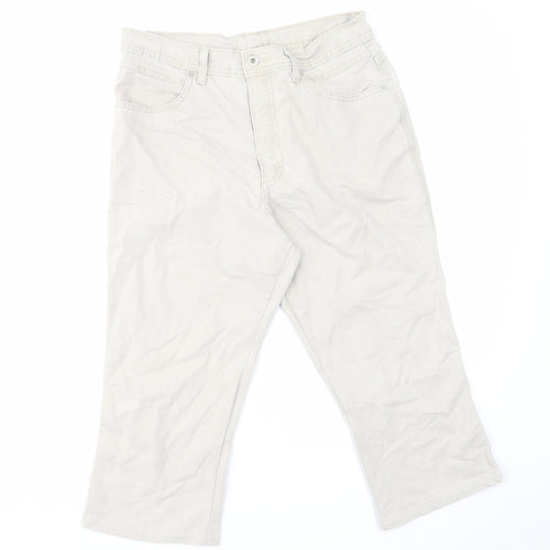 Marks and Spencer Womens Grey Cotton Skimmer Shorts Size 12 L18 in Regular Zip