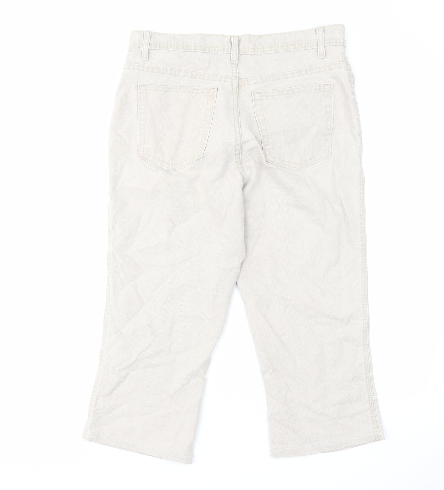Marks and Spencer Womens Grey Cotton Skimmer Shorts Size 12 L18 in Regular Zip