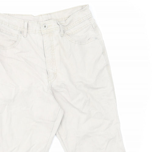 Marks and Spencer Womens Grey Cotton Skimmer Shorts Size 12 L18 in Regular Zip