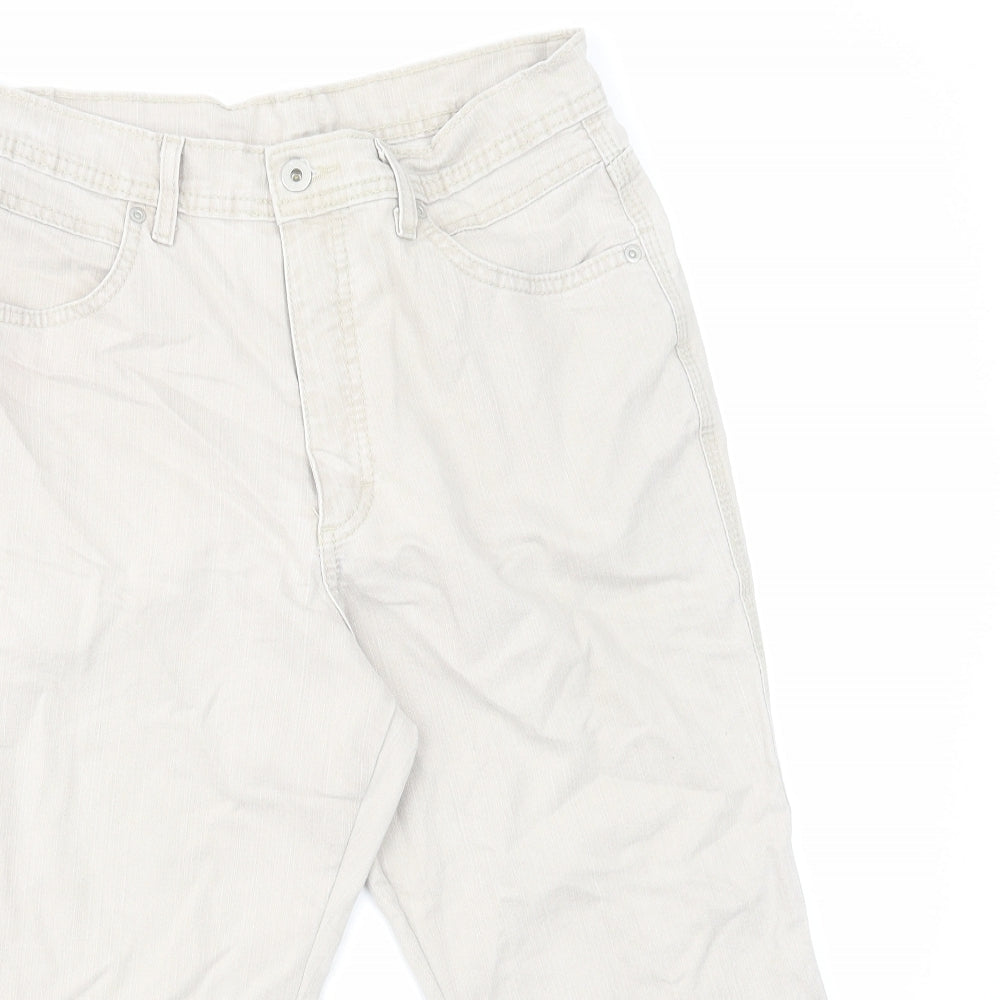 Marks and Spencer Womens Grey Cotton Skimmer Shorts Size 12 L18 in Regular Zip