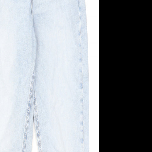 Marks and Spencer Womens Blue Cotton Mom Jeans Size 10 L28 in Regular Zip