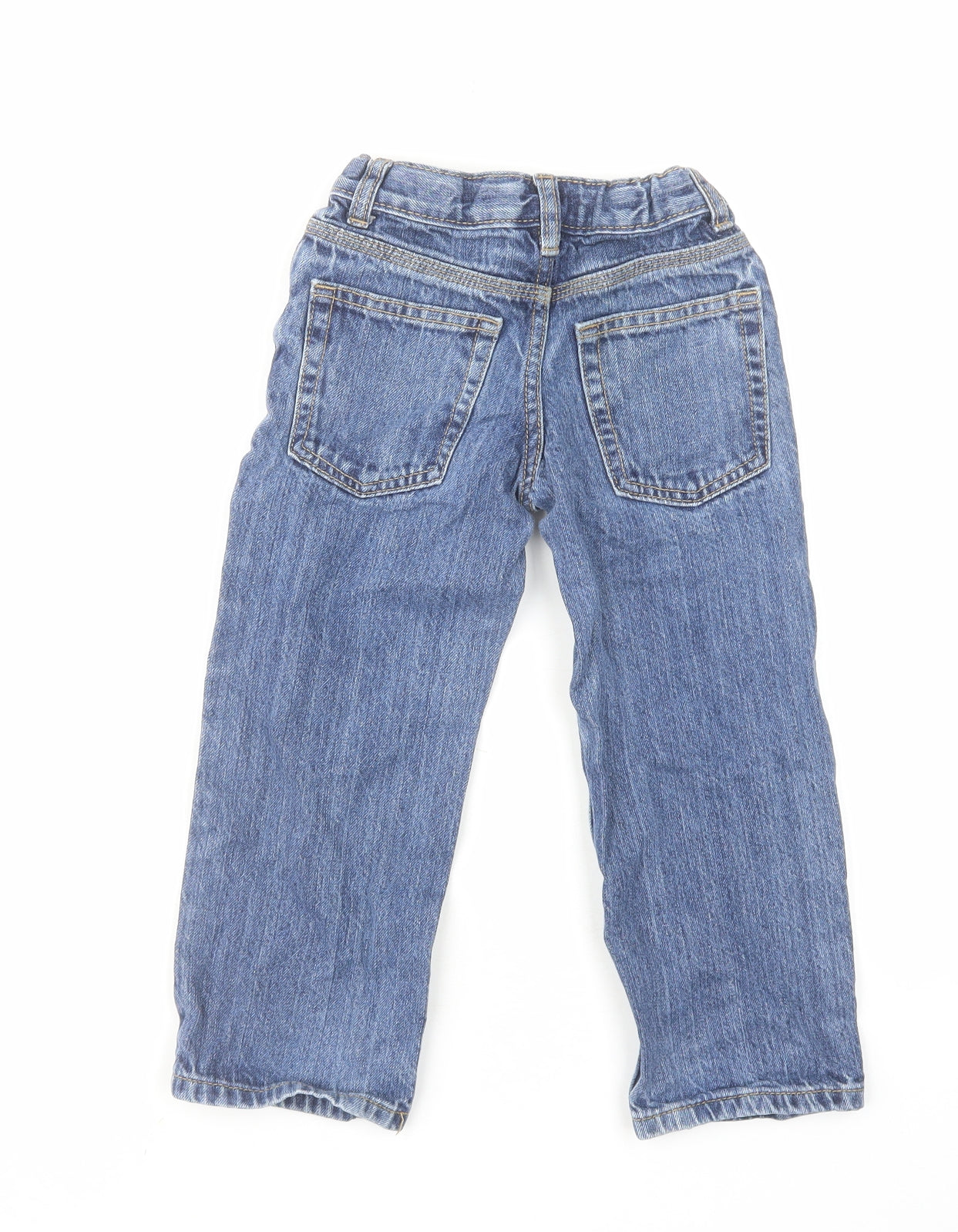 Cat & Jack Boys Blue Cotton Straight Jeans Size 4 Years Relaxed Zip