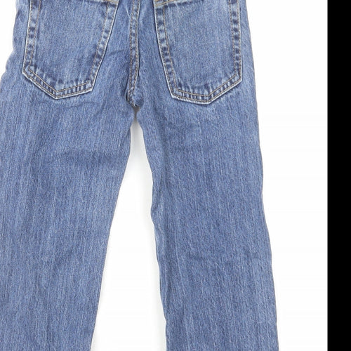 Cat & Jack Boys Blue Cotton Straight Jeans Size 4 Years Relaxed Zip