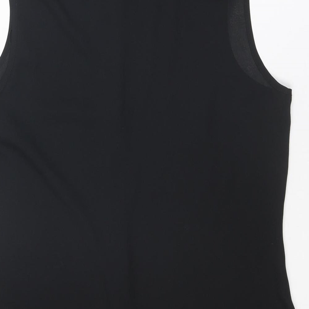 Butterfly by Matthew Williamson Womens Black Polyester Basic Button-Up Size 14 Collared - Embellished Collar