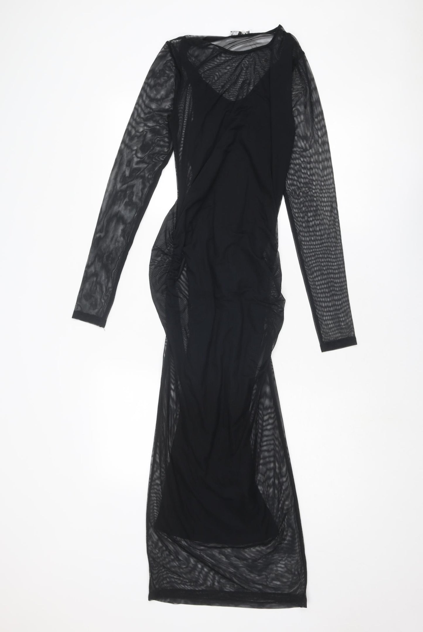 Zara Womens Black Polyester Maxi Size S Boat Neck Pullover