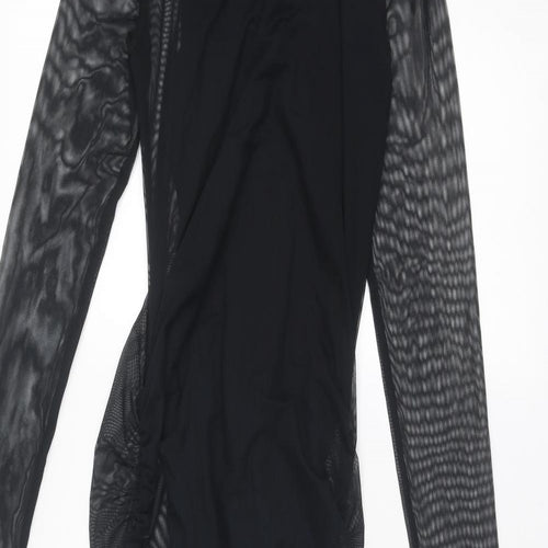 Zara Womens Black Polyester Maxi Size S Boat Neck Pullover