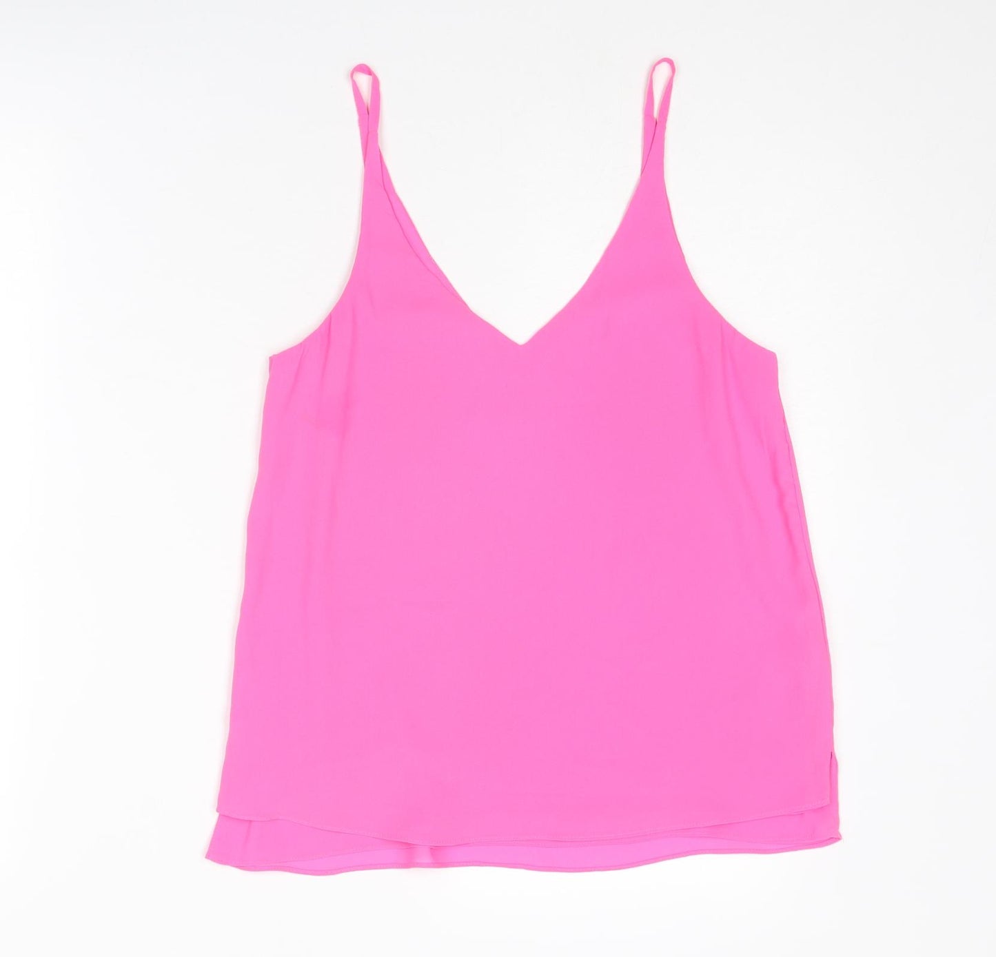 Topshop Womens Pink Polyester Camisole Tank Size 8 V-Neck