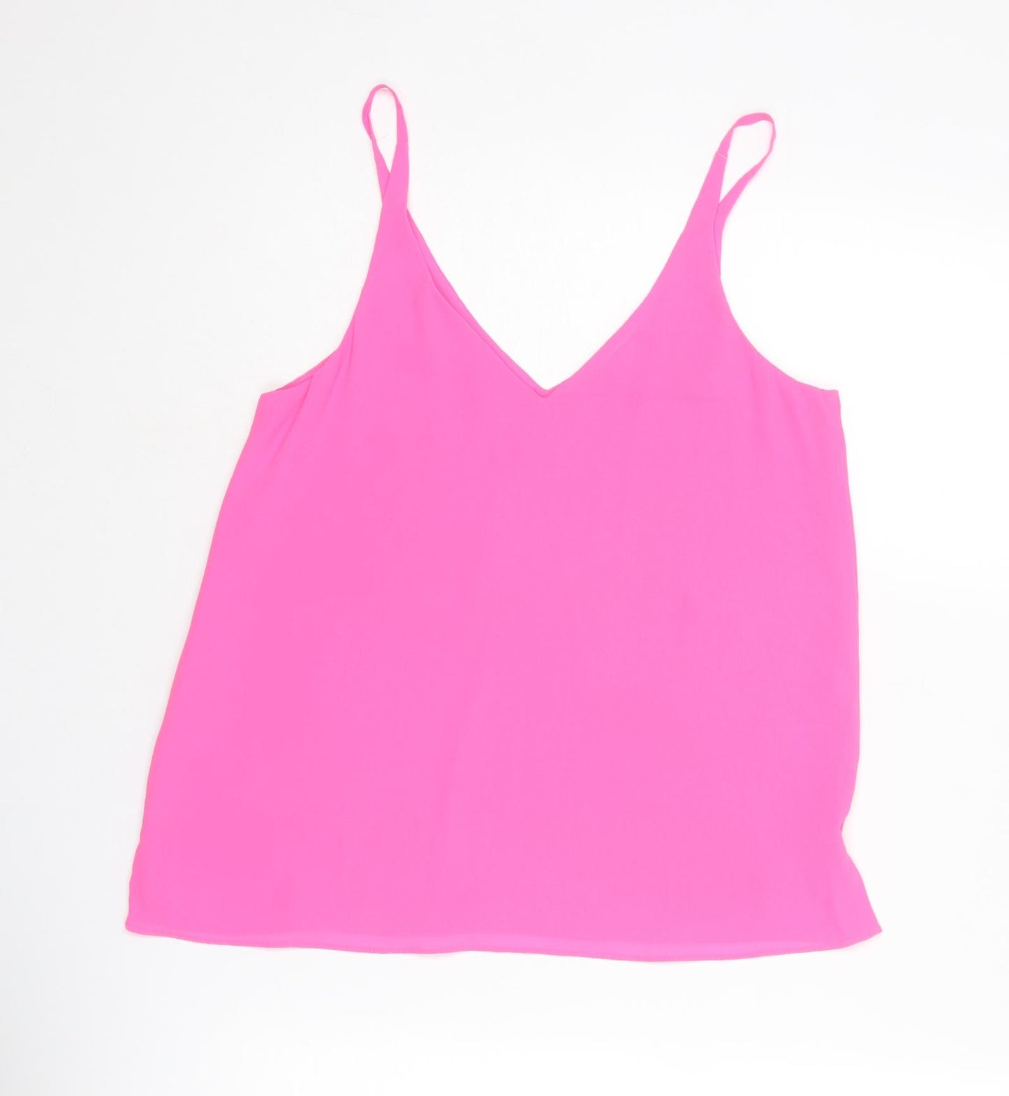 Topshop Womens Pink Polyester Camisole Tank Size 8 V-Neck