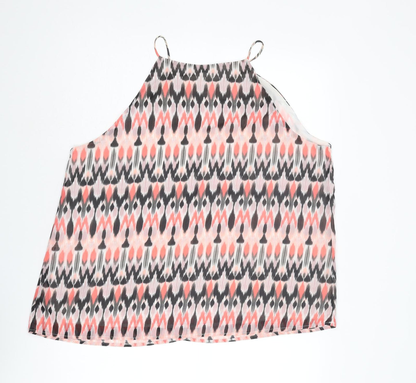 Now Womens Multicoloured Geometric Polyester Camisole Tank Size 18 Round Neck