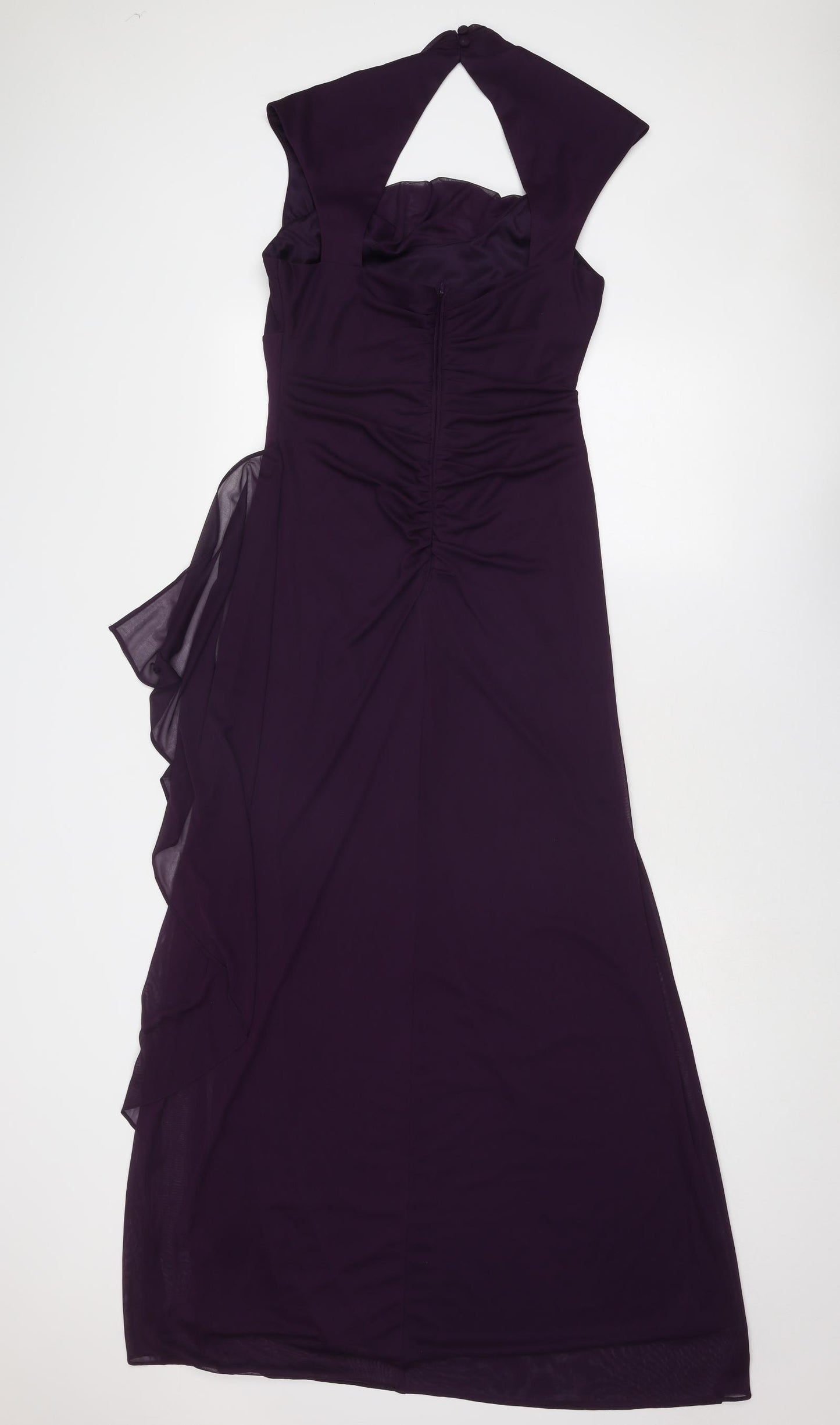 R&M Richards Womens Purple Polyester A-Line Size 12 Round Neck Zip