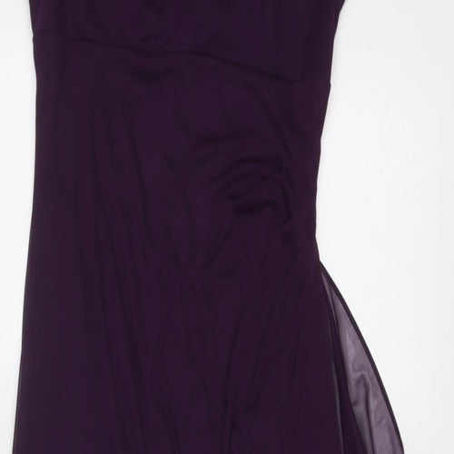 R&M Richards Womens Purple Polyester A-Line Size 12 Round Neck Zip