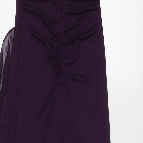 R&M Richards Womens Purple Polyester A-Line Size 12 Round Neck Zip