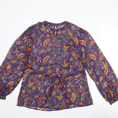 Joe Browns Womens Multicoloured Floral Polyester Basic Blouse Size 16 Round Neck