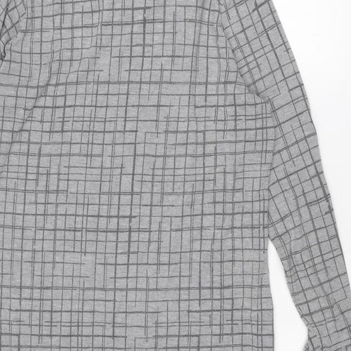 Marks and Spencer Womens Grey Geometric Polyester Jumper Dress Size 20 Cowl Neck Pullover