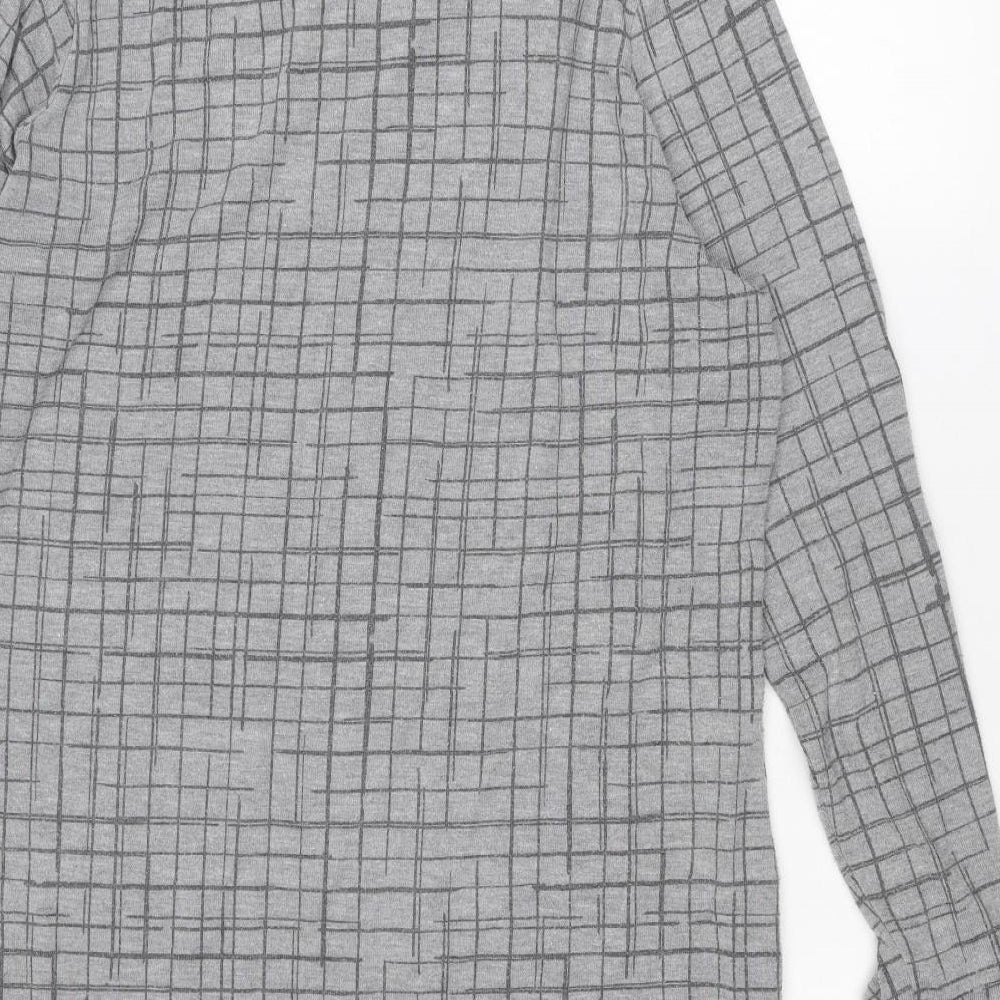 Marks and Spencer Womens Grey Geometric Polyester Jumper Dress Size 20 Cowl Neck Pullover