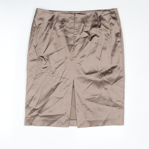 Coast Womens Brown Polyester Straight & Pencil Skirt Size 14 Zip