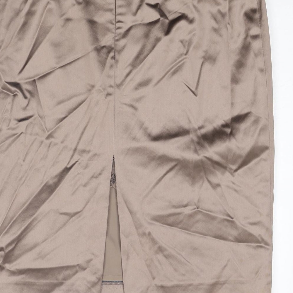 Coast Womens Brown Polyester Straight & Pencil Skirt Size 14 Zip