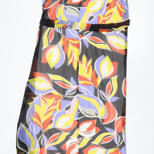 Roman Womens Multicoloured Geometric Polyester Maxi Size 16 Round Neck Button