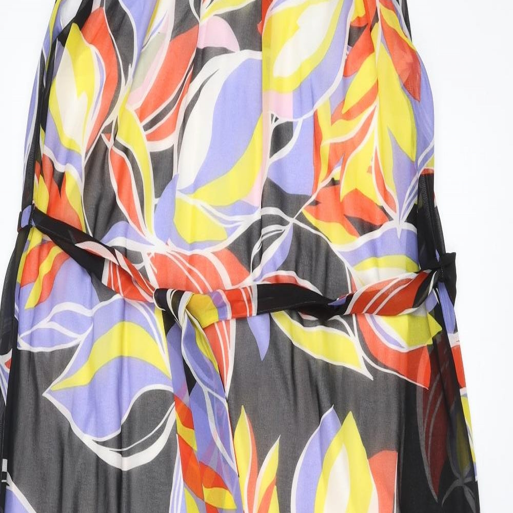 Roman Womens Multicoloured Geometric Polyester Maxi Size 16 Round Neck Button