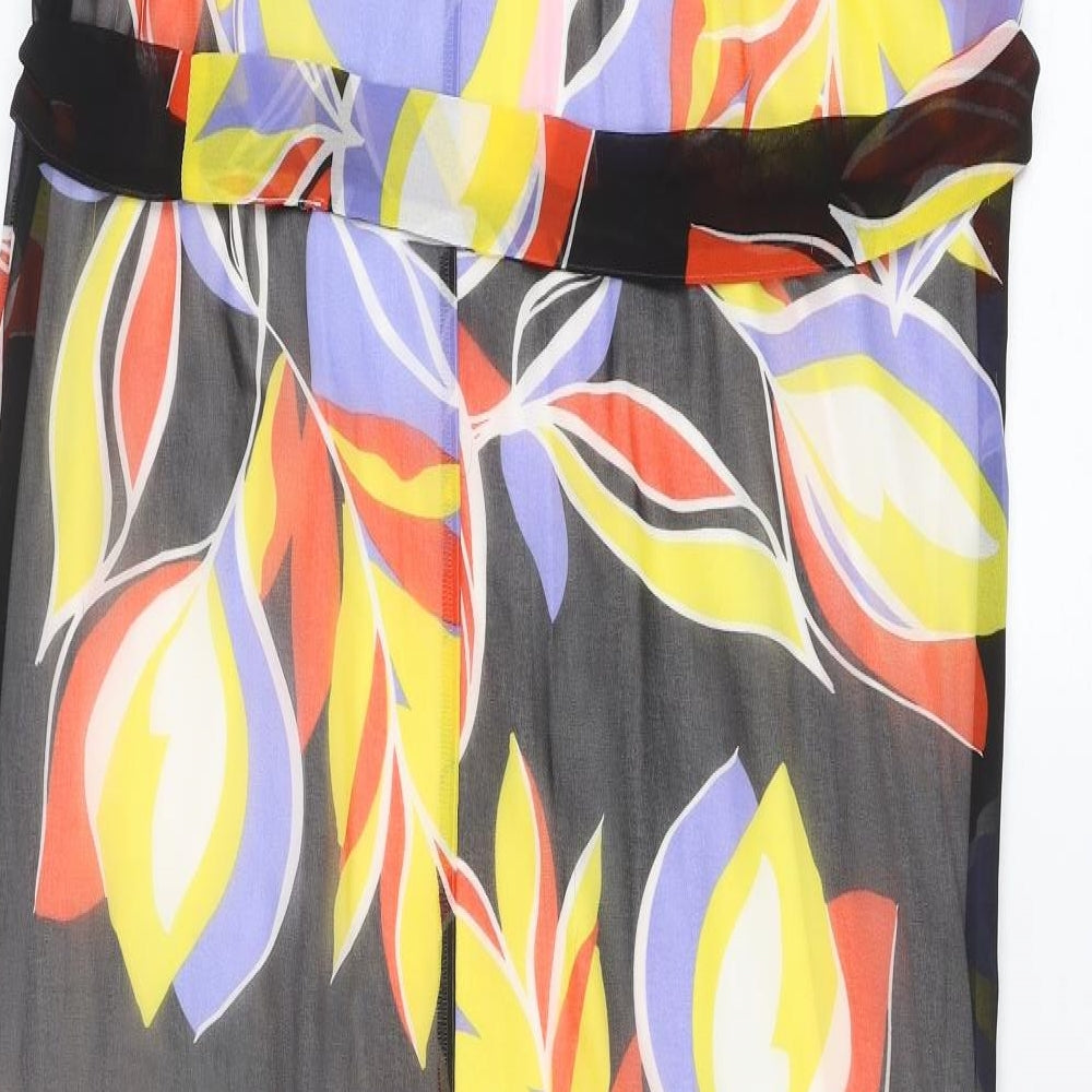 Roman Womens Multicoloured Geometric Polyester Maxi Size 16 Round Neck Button