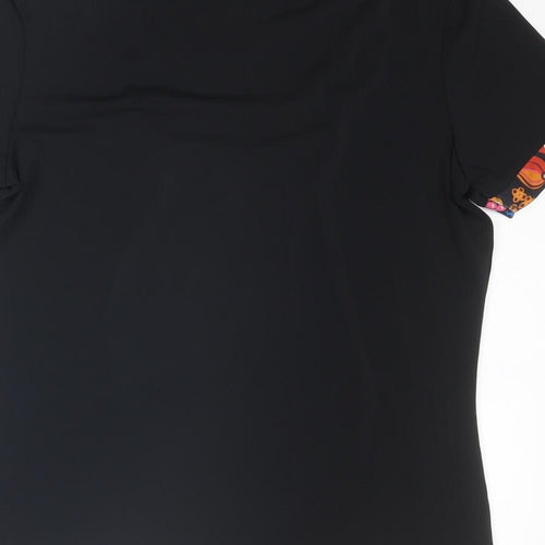 Clements Ribeiro Womens Black Polyester Basic T-Shirt Size 10 Scoop Neck