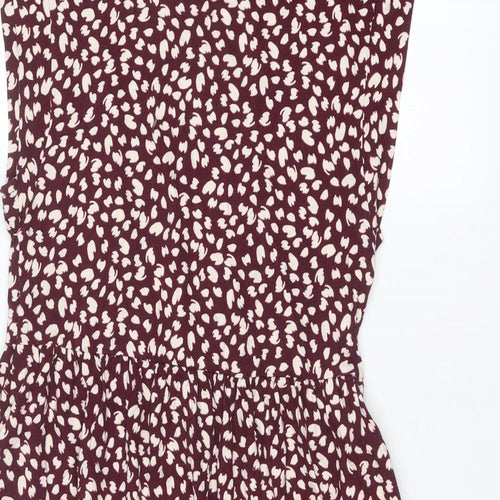 NEXT Womens Red Geometric Cotton A-Line Size 10 Round Neck Pullover