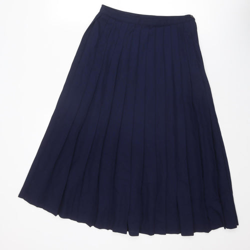 Eastex Womens Blue Polyester Pleated Skirt Size 10 Zip