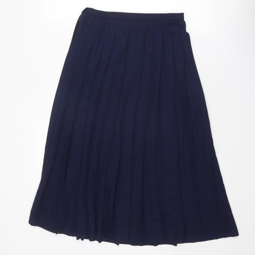 Eastex Womens Blue Polyester Pleated Skirt Size 10 Zip