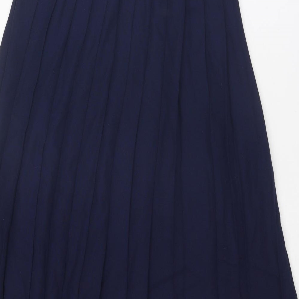 Eastex Womens Blue Polyester Pleated Skirt Size 10 Zip