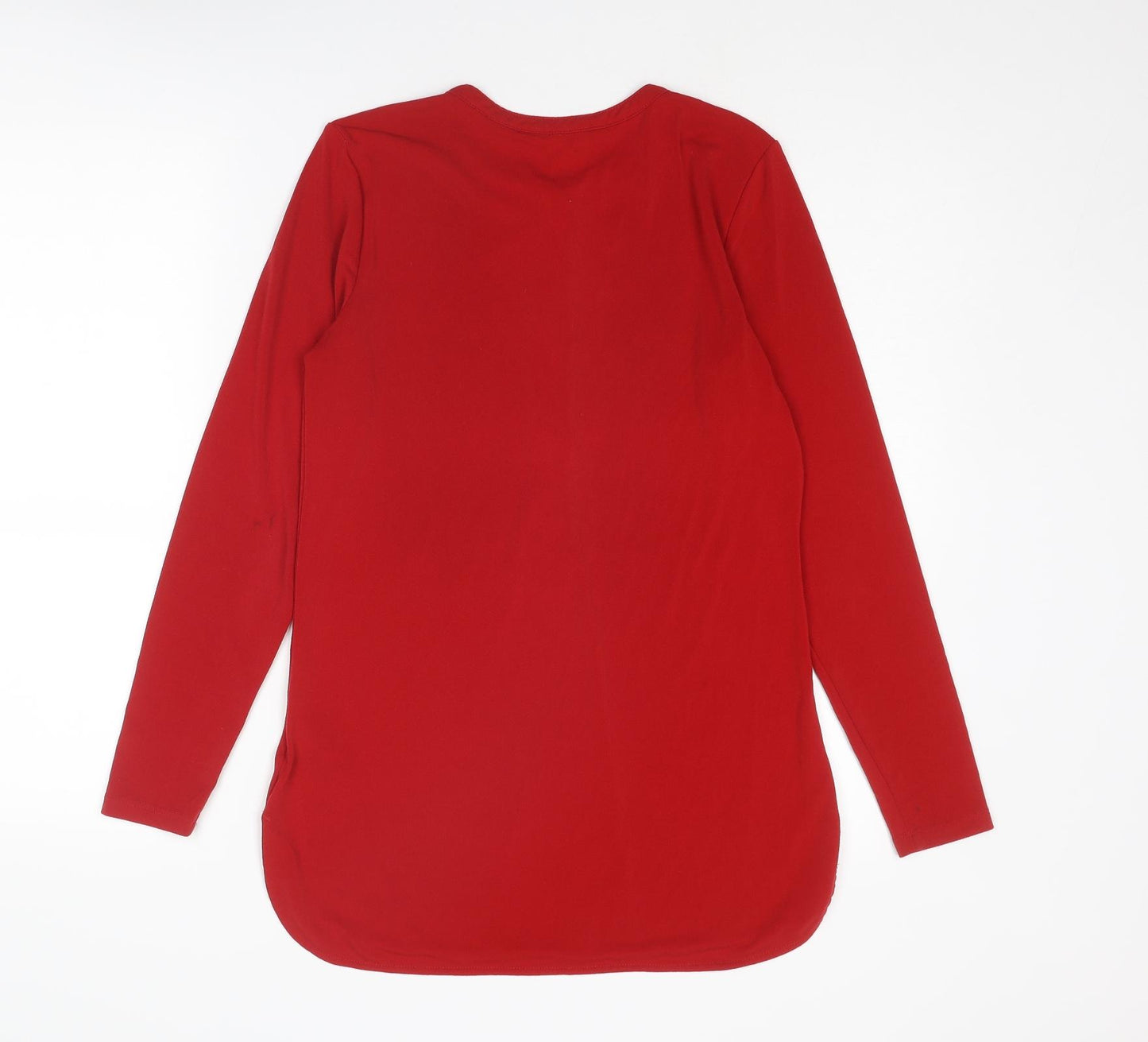 Lauren Ralph Lauren Womens Red Polyester Basic T-Shirt Size XS Crew Neck