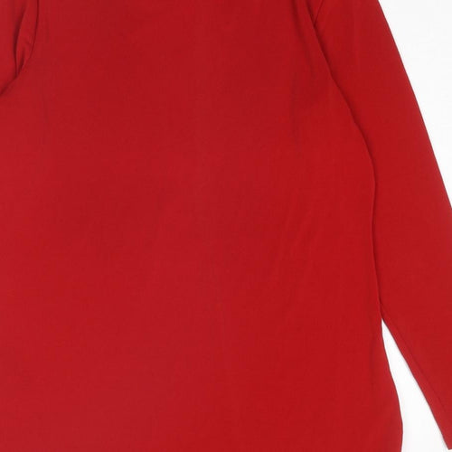 Lauren Ralph Lauren Womens Red Polyester Basic T-Shirt Size XS Crew Neck