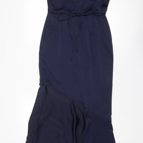 Oasis Womens Blue Polyester Ball Gown Size 10 Off the Shoulder Zip