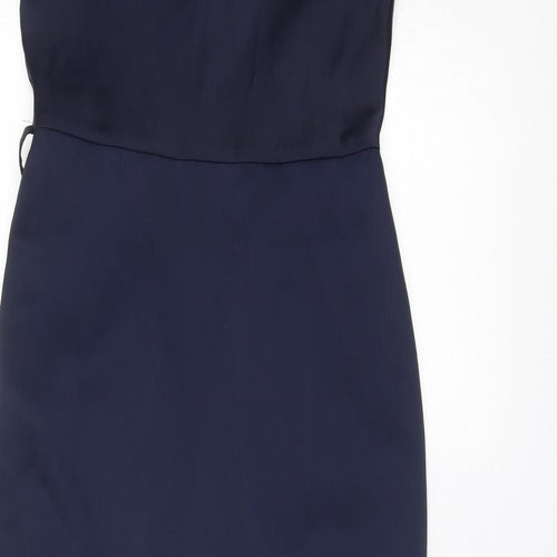 Oasis Womens Blue Polyester Ball Gown Size 10 Off the Shoulder Zip