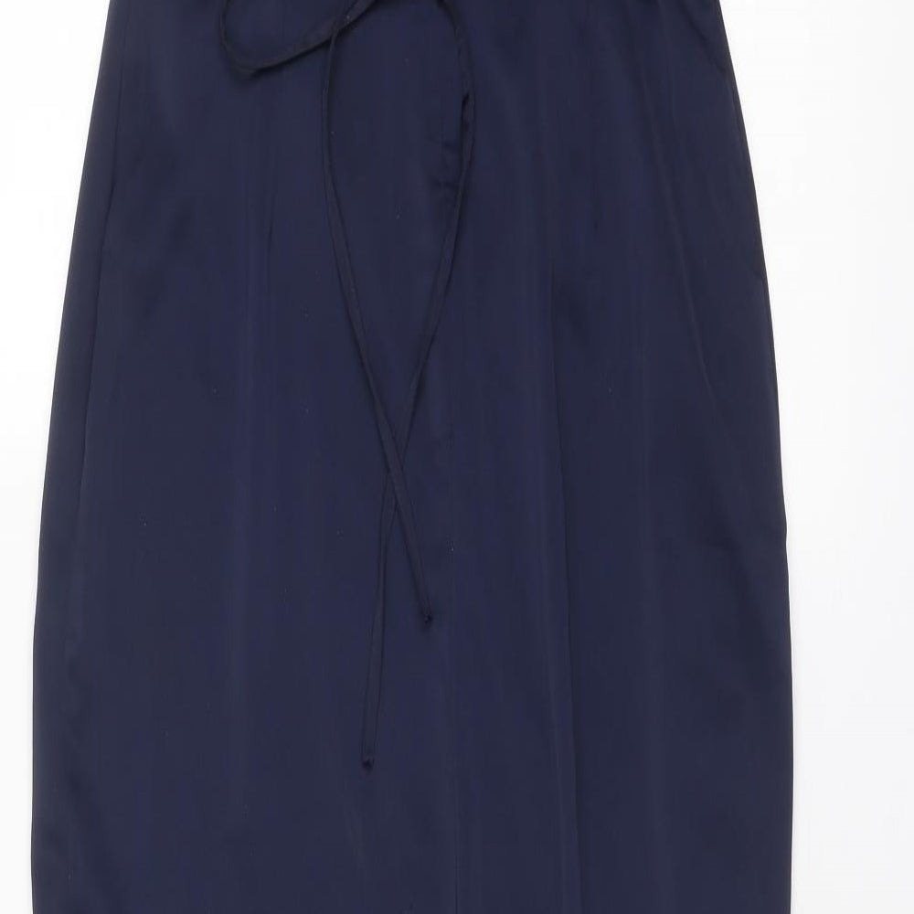 Oasis Womens Blue Polyester Ball Gown Size 10 Off the Shoulder Zip