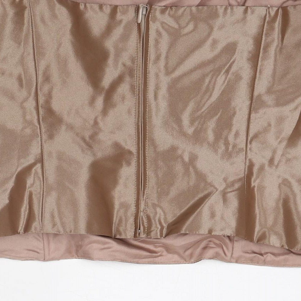 Vera Mont Womens Brown Polyester Cropped Tank Size 12 Off the Shoulder