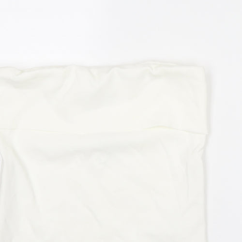 Zara Womens White Polyester Basic Tank Size L Off the Shoulder