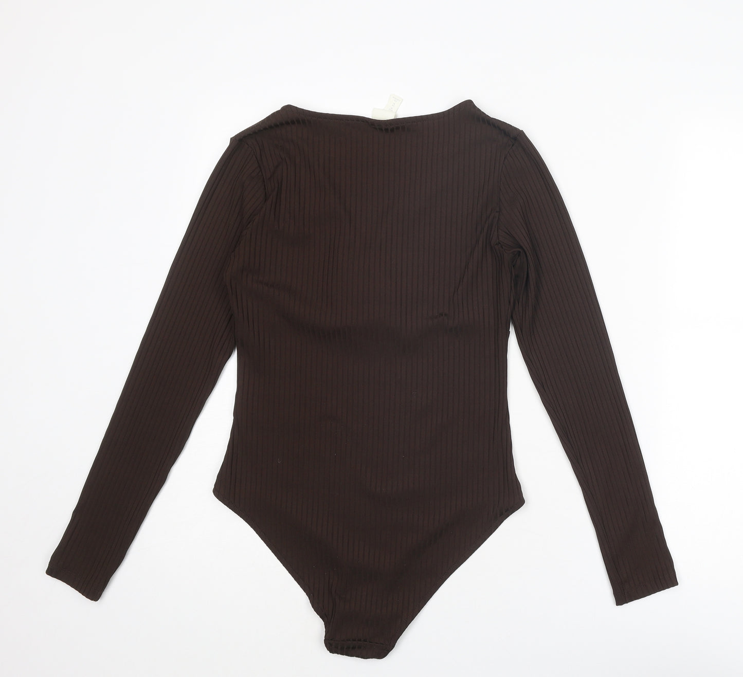 H&M Womens Brown Polyester Bodysuit One-Piece Size M Snap